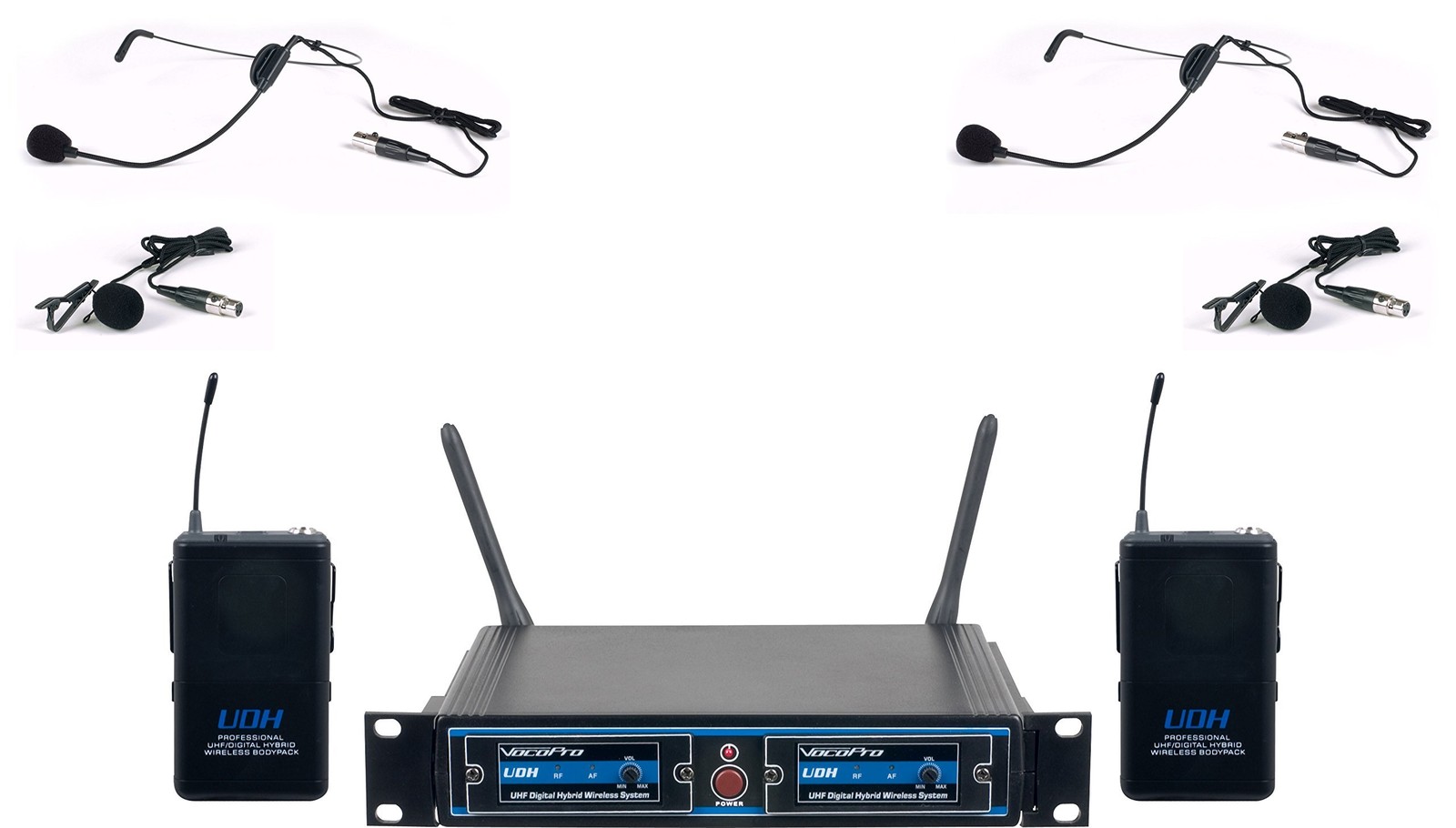 VocoPro PA System, XLR Connector, Black (UDHDUALB2)