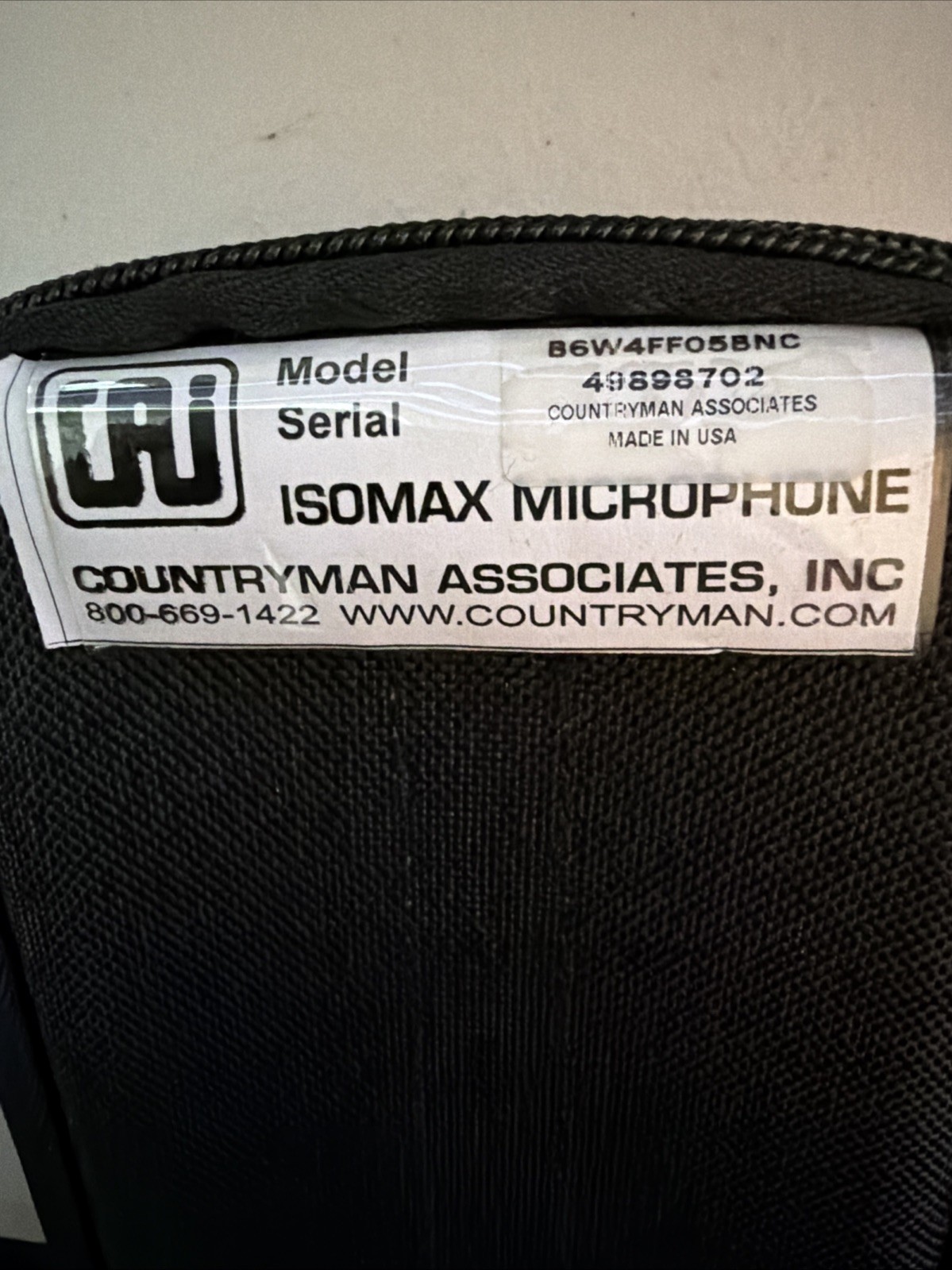 Countryman B6 Omnidirectional Microphone, Lavalier B6W4FF05BNC