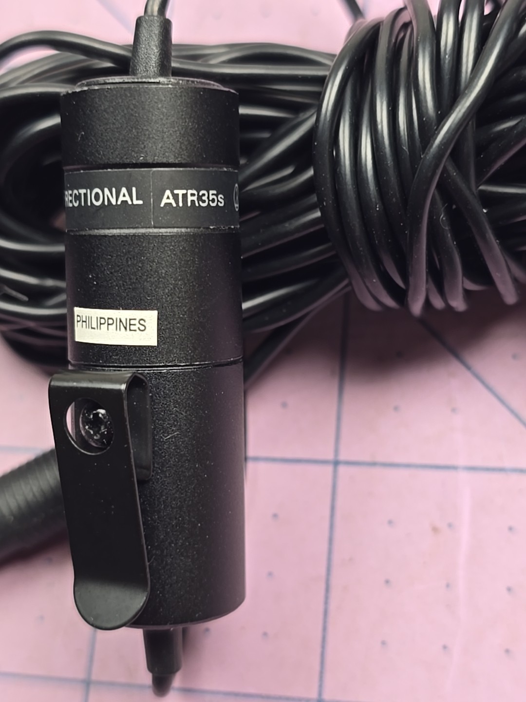 lot of 2 Audio-Technica ATR35S Lavalier Lapel Microphone Used Working Condition