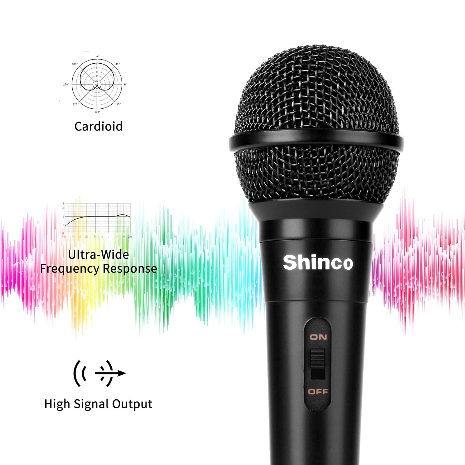 Handheld Mic, Cardioid Vocal Dynamic Microphone with 13ft Cable and ON/Off Sw…