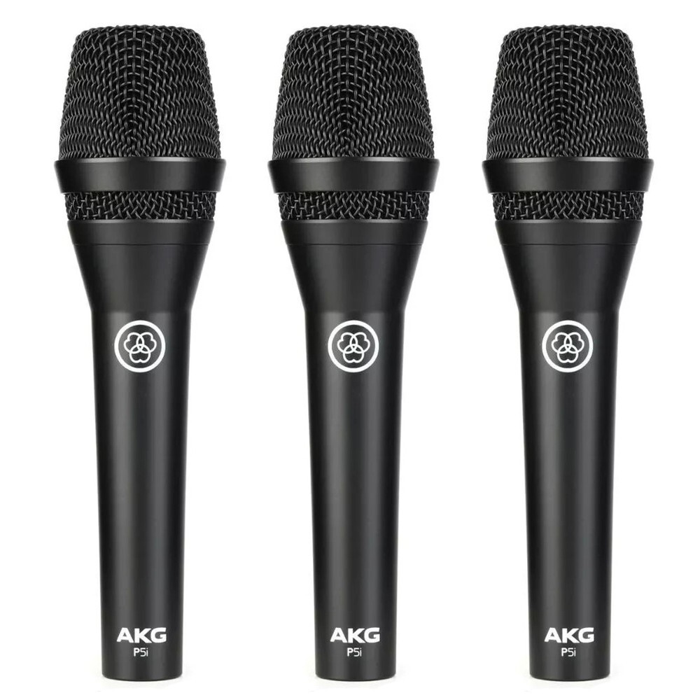 3 pack AKG P5i Handheld Dynamic Supercardioid Vocal Microphones Mic Set