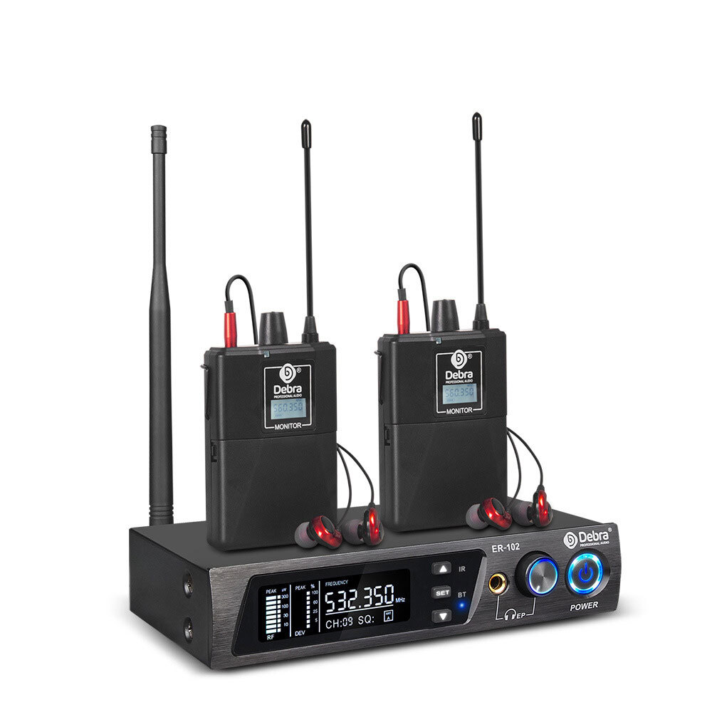 ER-102 Wireless IEM System UHF 510MHz-580MHz In Ear Monitoring Bluetooth 5.0