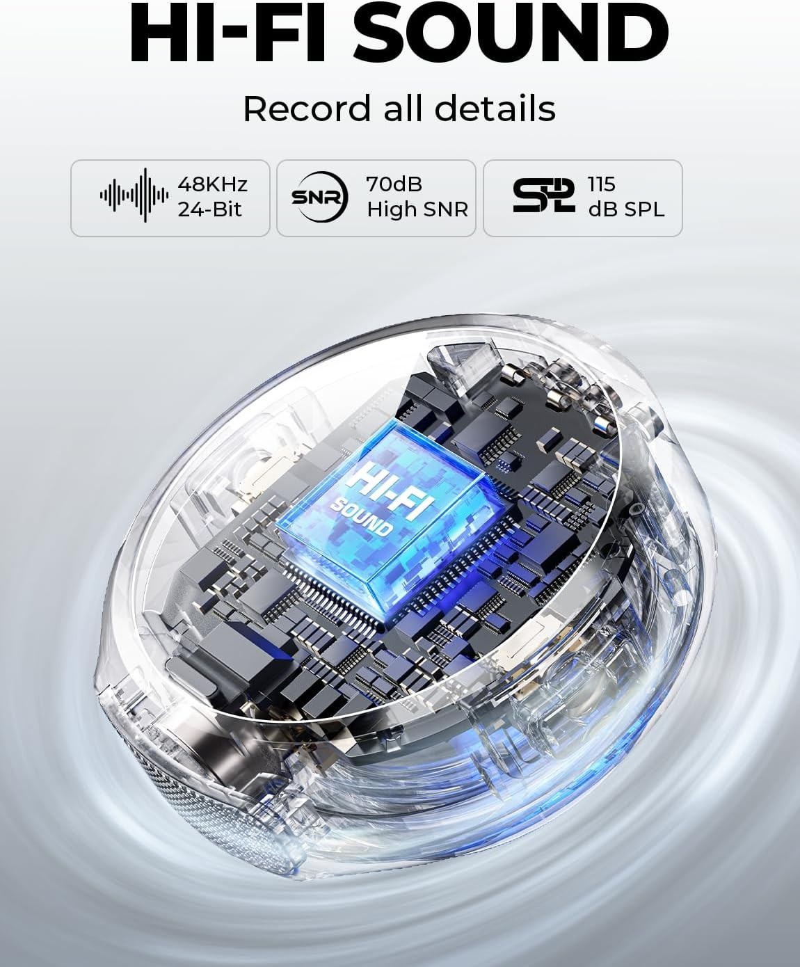 Lark M2 Wireless Microphone for iPhone/Camera/Android/PC, 48kHz/24-bit High F…