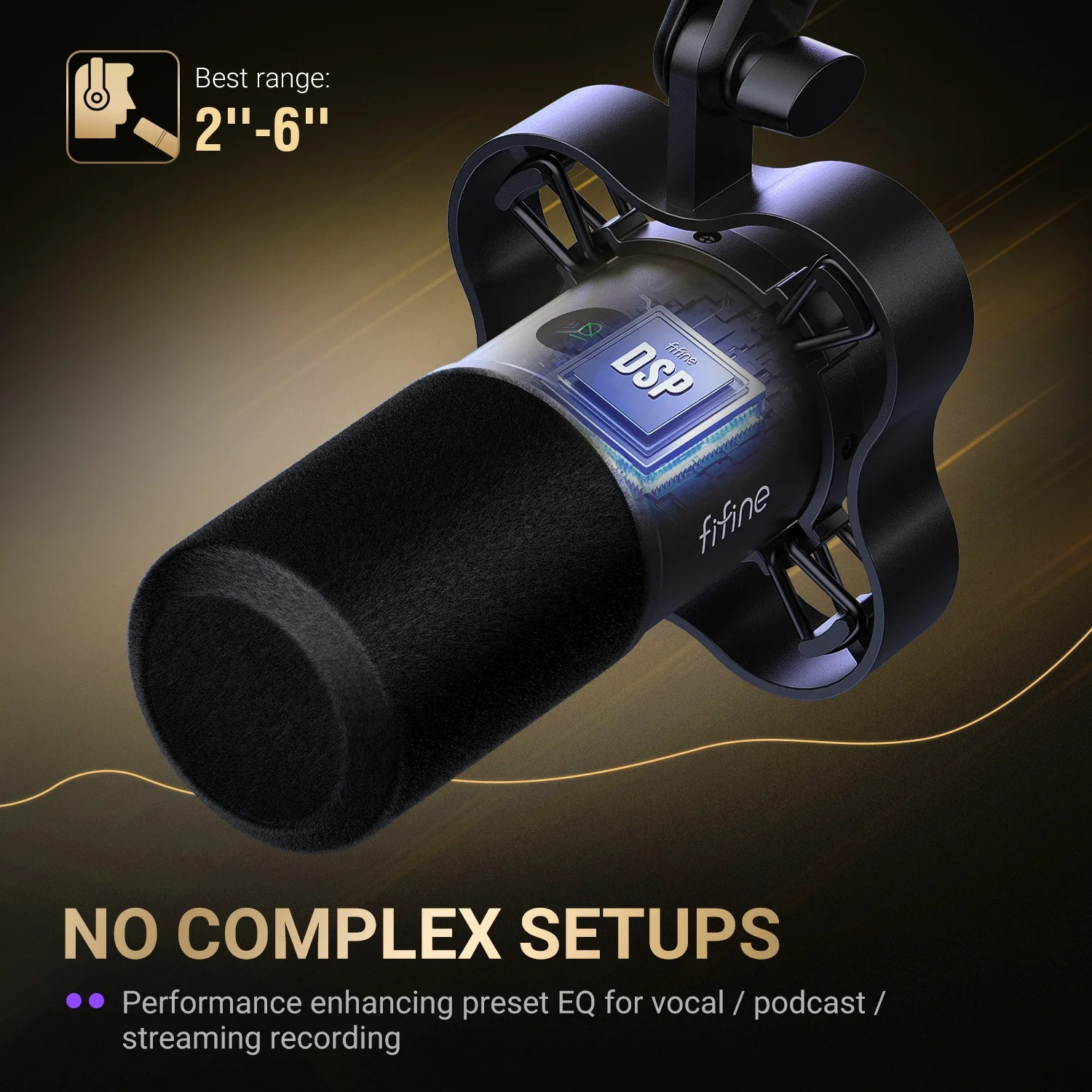 Microphone Dynamic Boom Arm XLR USB Studio Mic Kit 4 PC W/Mute Monitor 4 Podcast