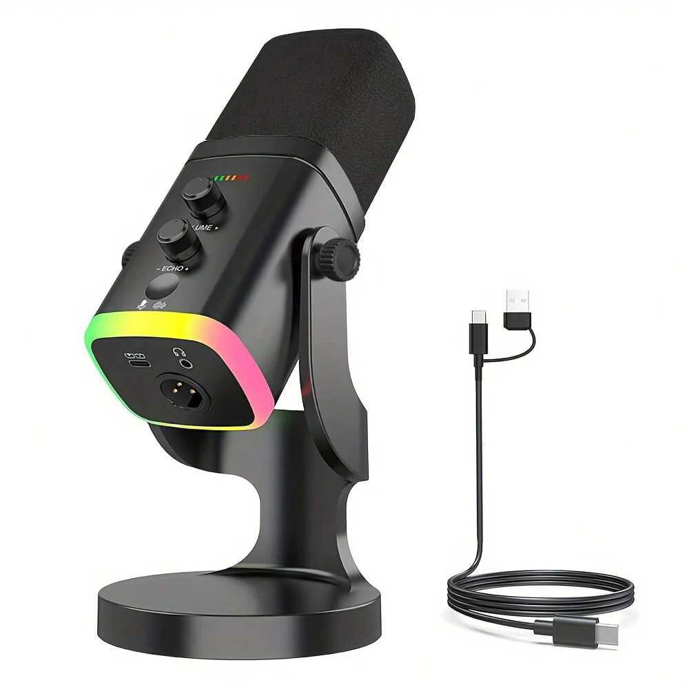 XLR/USB Dynamic Microphone for Streaming & Gaming, Ideal PC Mic for Youtube, Sin