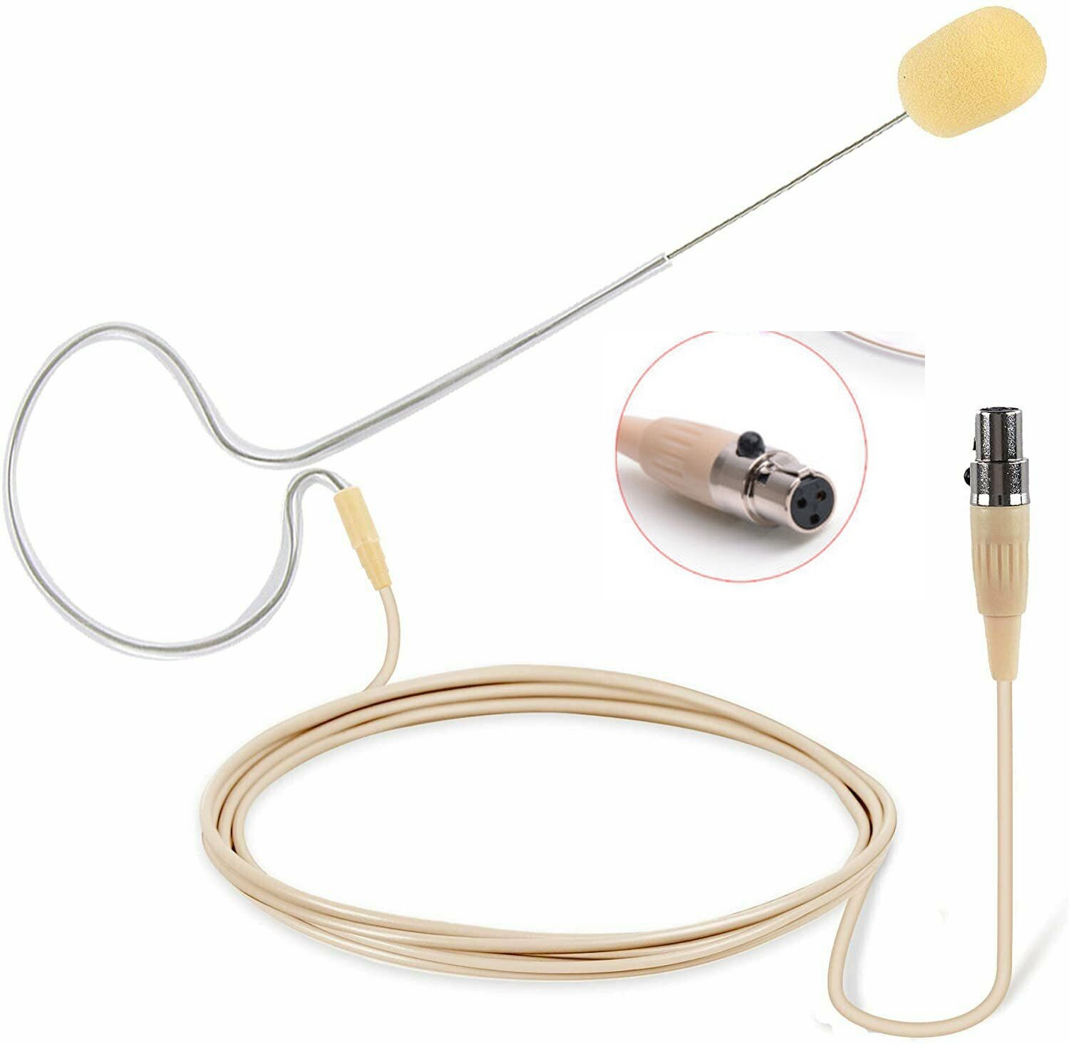 Single Headset Microphone for AKG Samson Wireless bodypack TA3F mini 3Pin XLR