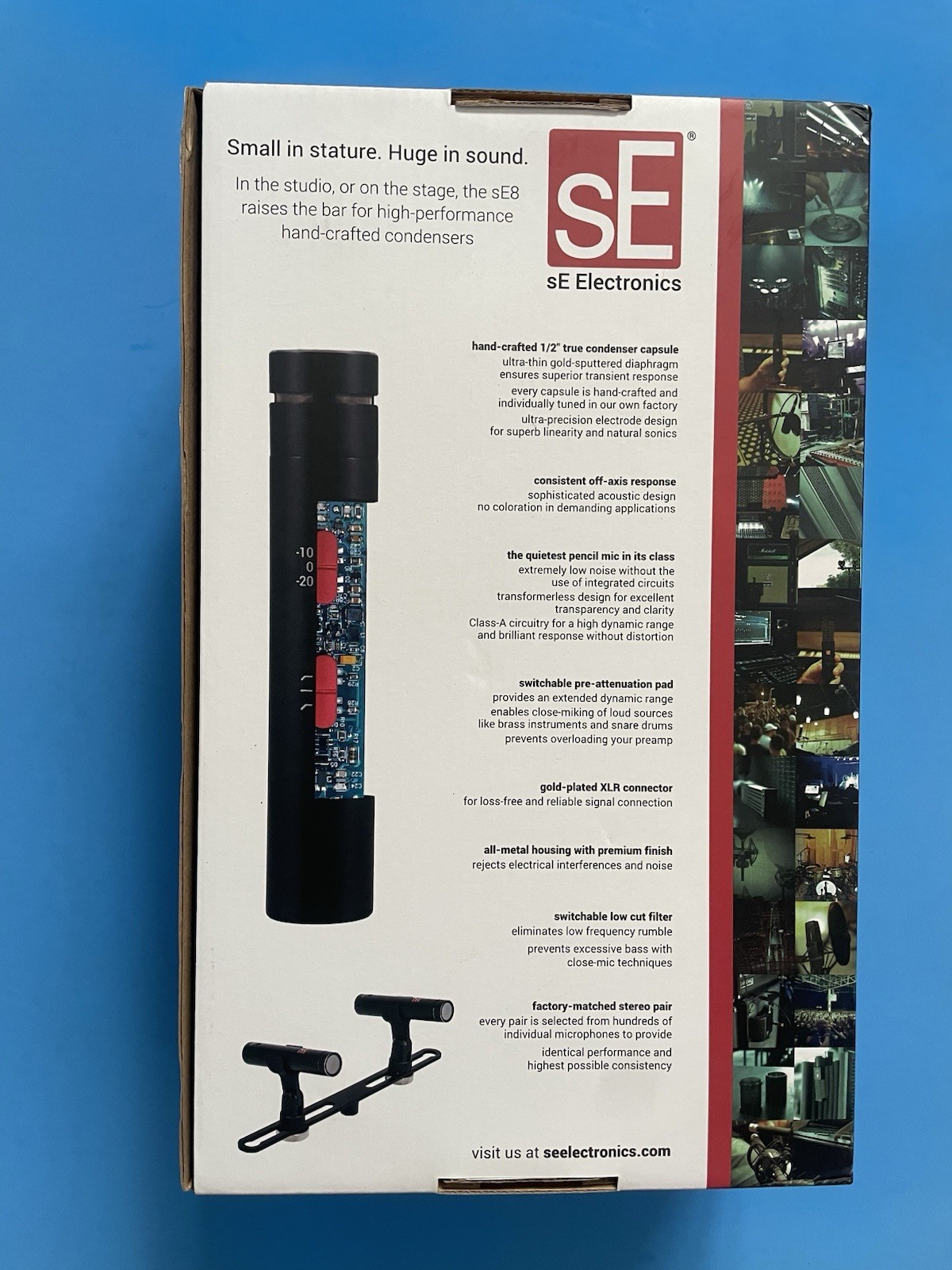 sE Electronics sE8 Matched Pair Condenser Microphones + Case & Mounts