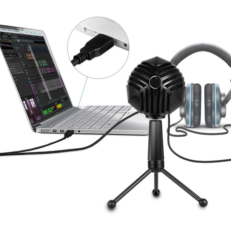 Portable USB Computer Microphone Desktop, PC, Laptop Microphone for Podcasting