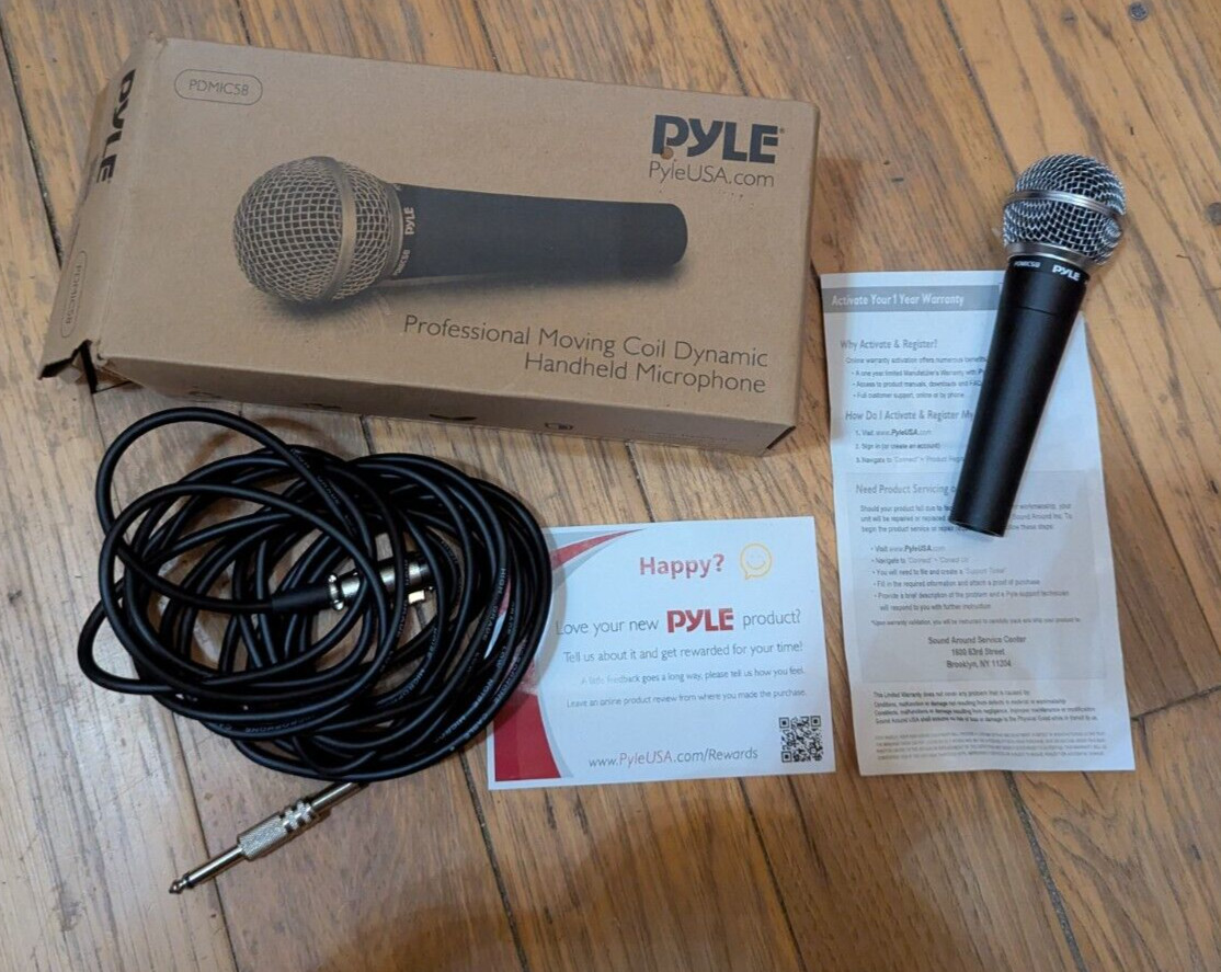 Pyle Handheld Microphone Dynamic Moving Coil Cardioid Unidirectional (PDMIC58)