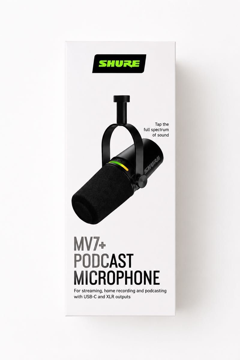 Good condition SHURE MV7+ Podcast Microphone Black MV7-K-J