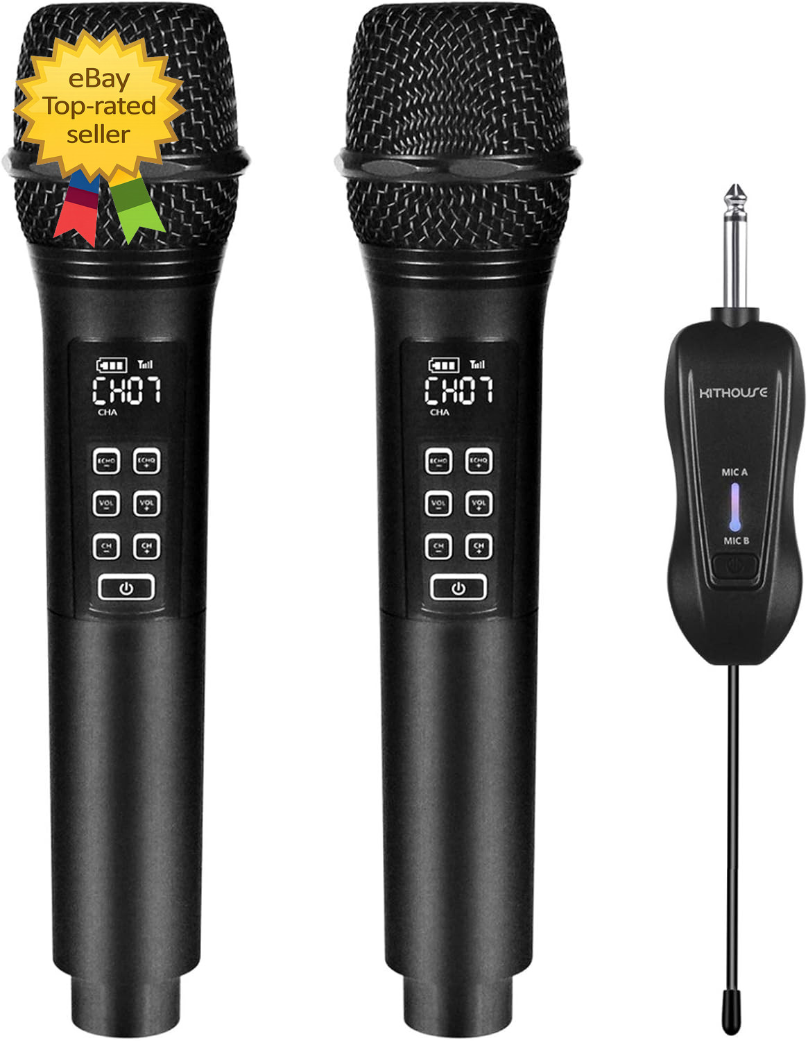 K28 Wireless Karaoke Microphone UHF Handheld Mic with Echo Volume Control Receiv