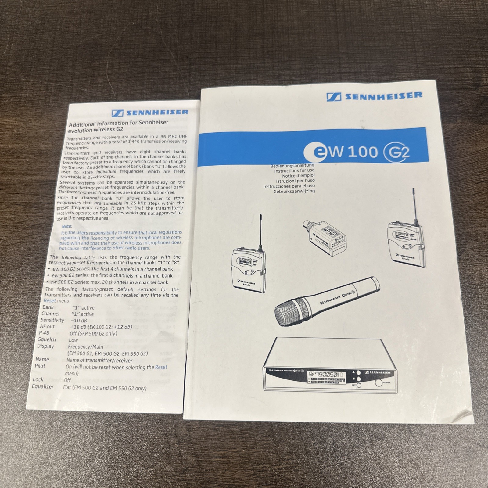 Sennheiser Evolution EW100 Gen 2 Wireless Manual W7