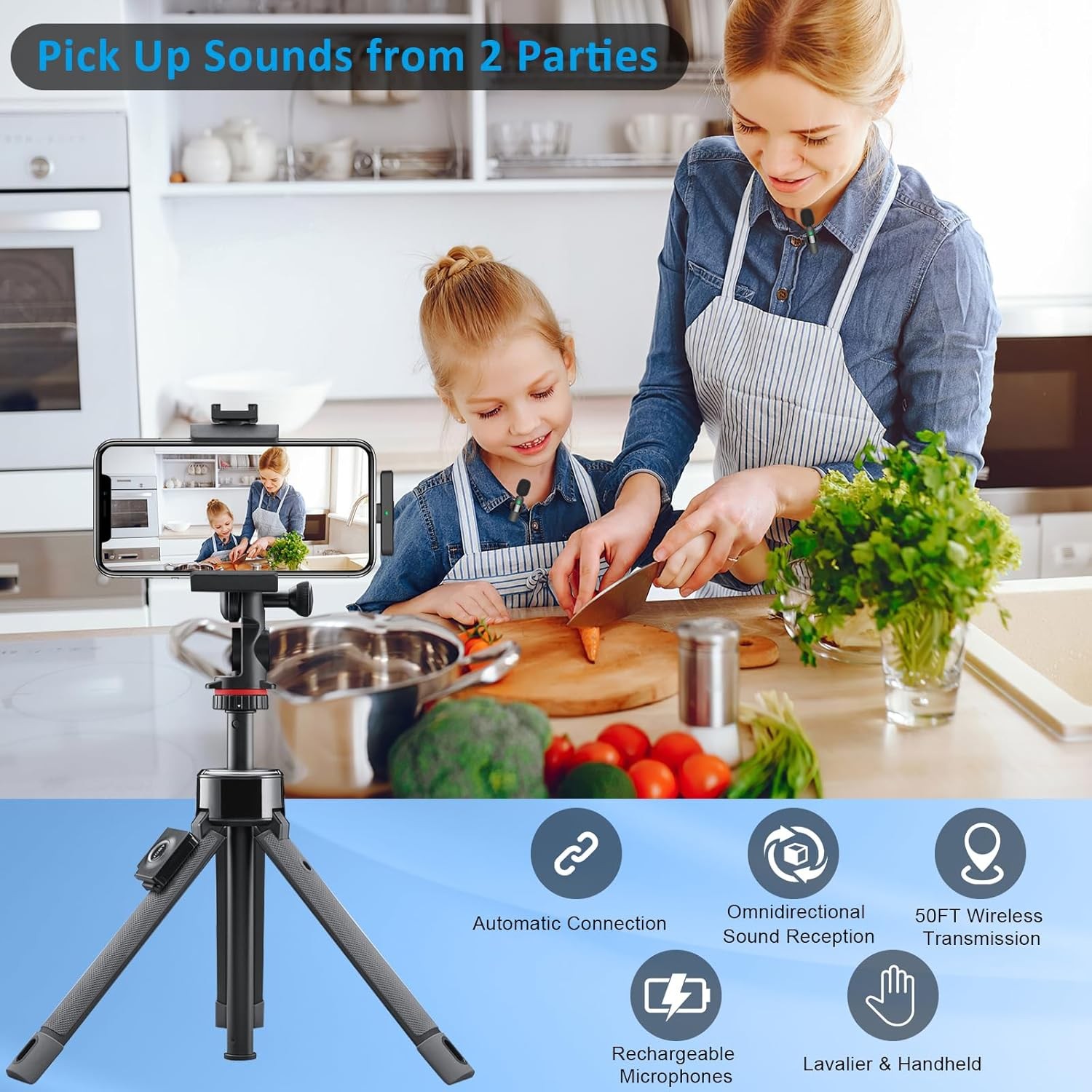 Bluetooth Lavalier Mic for iPhone Android