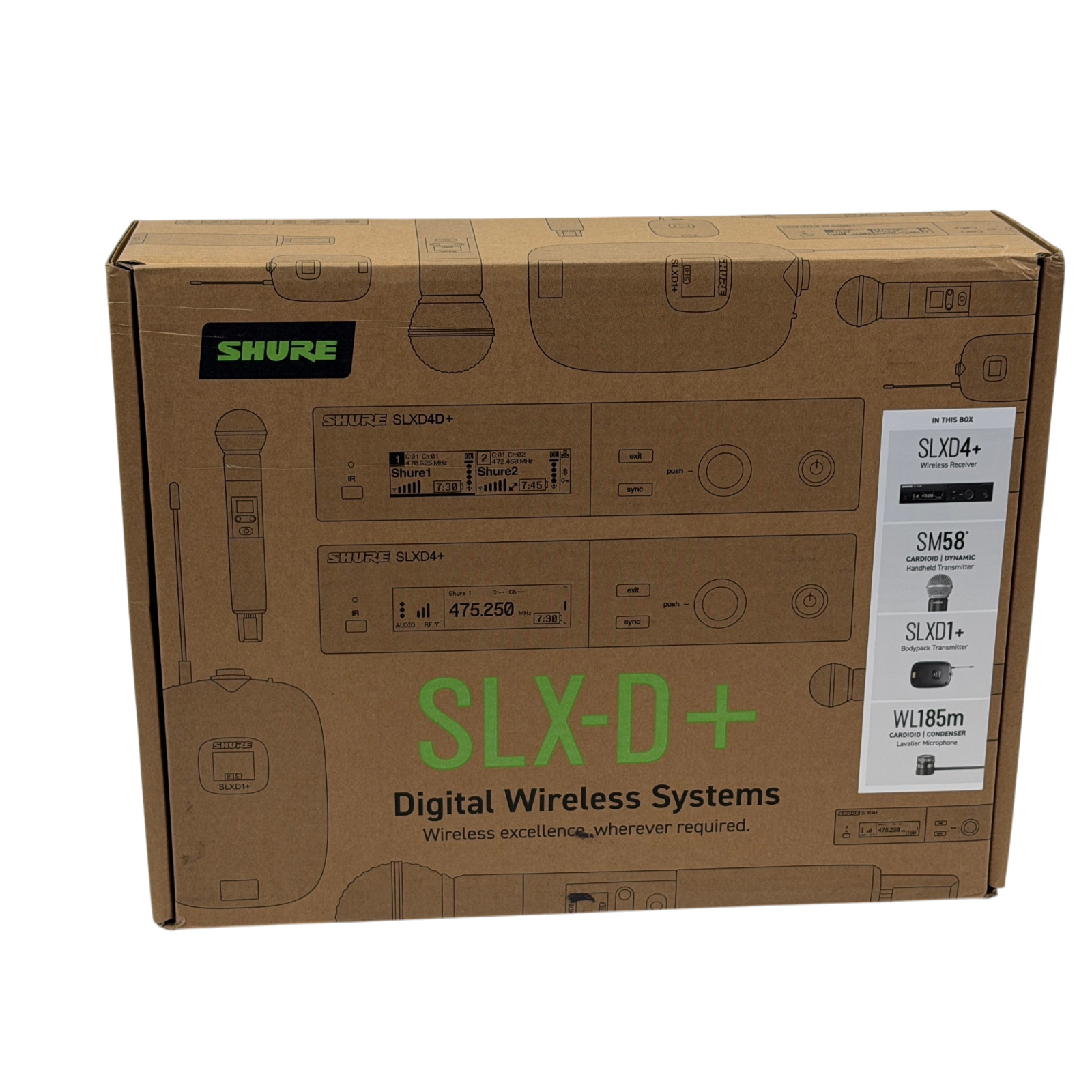Shure SLXD124+/85M Wireless Handheld and Lavalier Microphone Combo System G57