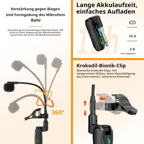 2.4G Wireless Saxophone Microphone System