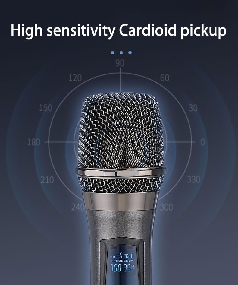 Wireless Dual Mic System – Rechargeable, 200 Ft Range for Karaoke, Events & More