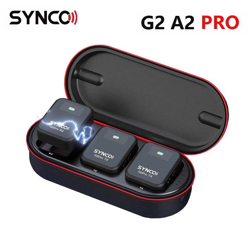 SYNCO G2A2 Pro Wireless Lavalier Microphone 656ft for Camera Smartphone Tablet