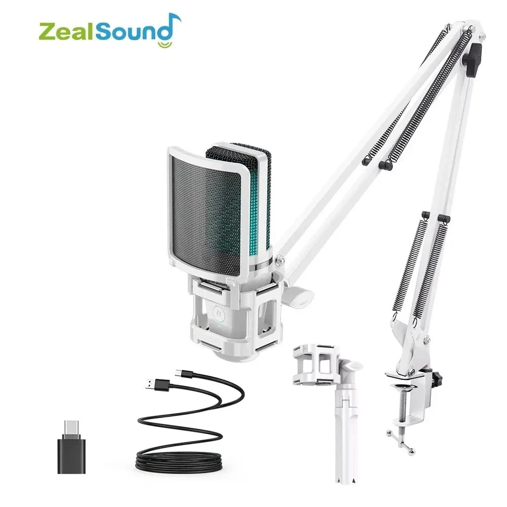 ZealSound Professional Recording Microphone Set Model A68S – White