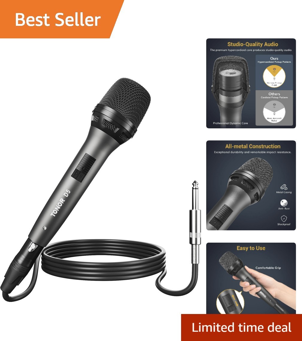 High Fidelity Dynamic Microphone – Unidirectional XLR Mic for Speech and Singing