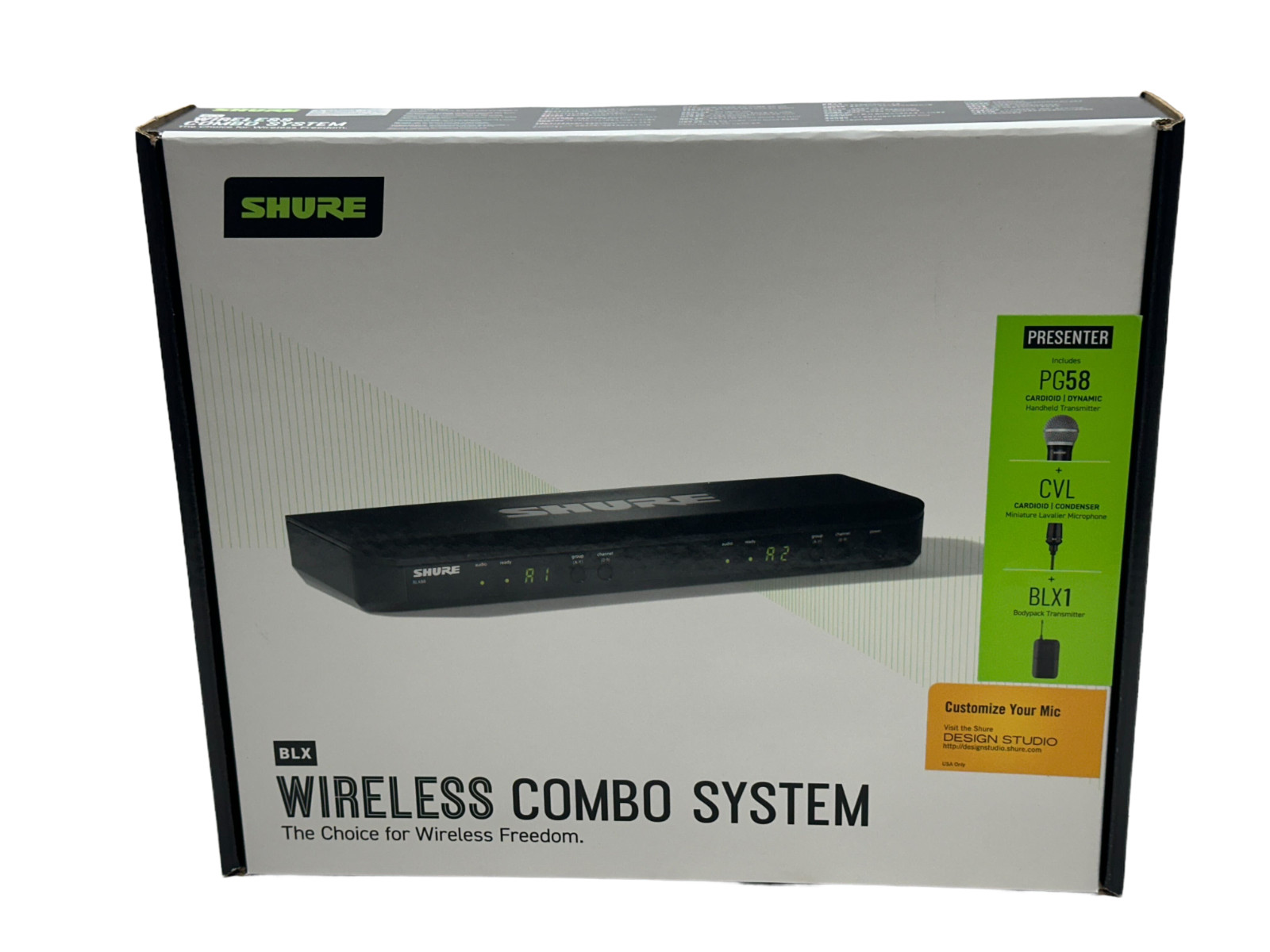 Shure BLX1288 CVL J11 Dual-Channel Wireless PG58 Capsule Lavalier OEM Authentic