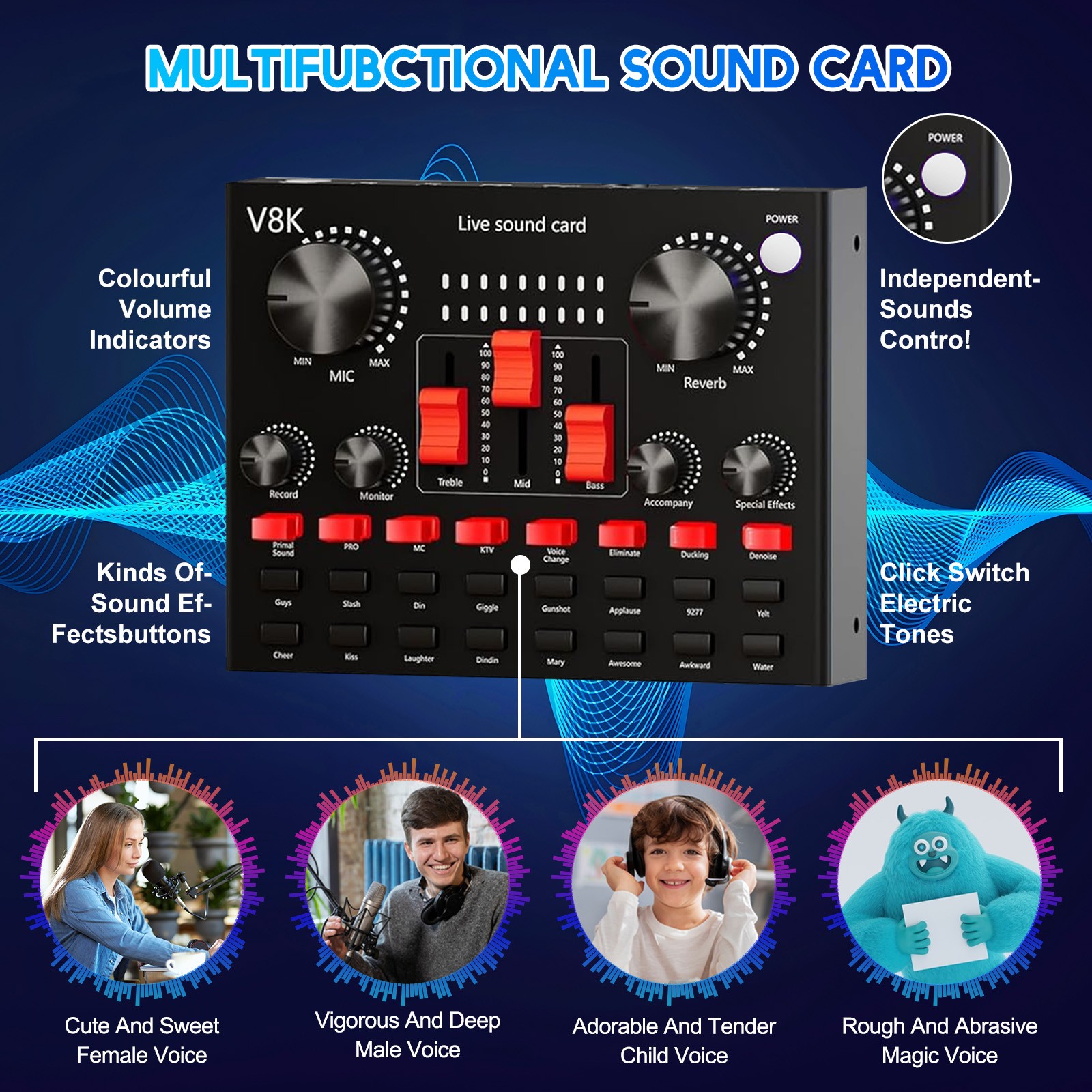 Complete Home 2* Studio Recording Kit Mixer Condenser Microphones Music Podcast