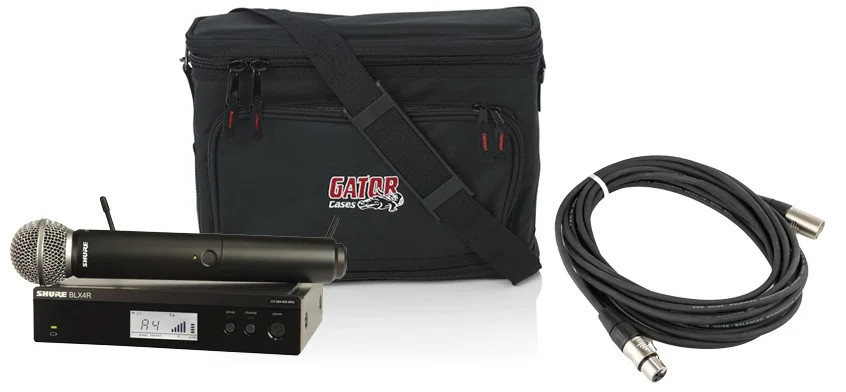 Shure BLX24R/SM58H10-GAT-K BLX Wireless HH Microphone System + Bag + Mic Cable