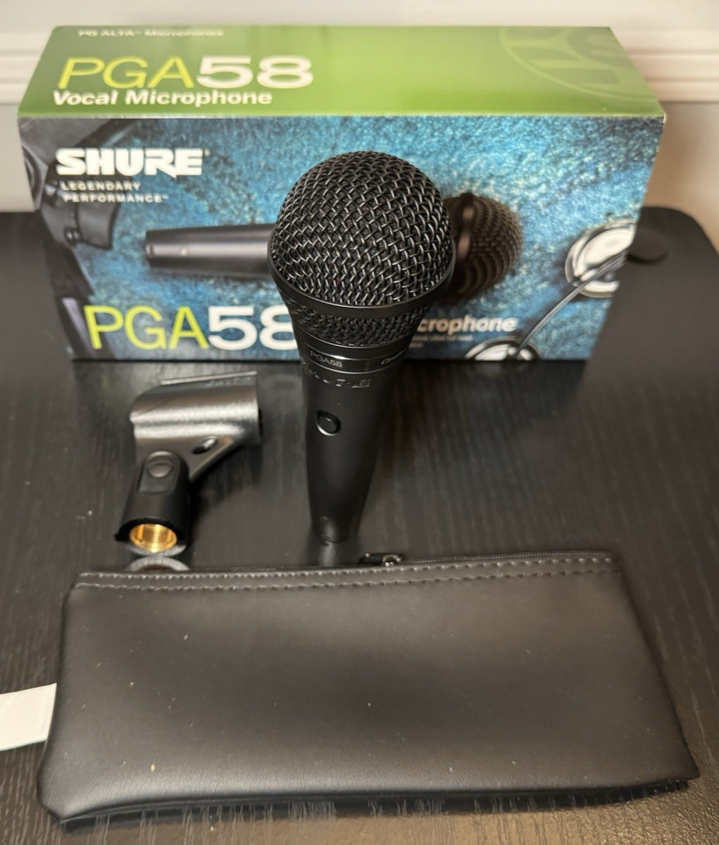 Shure PGA58 Cardioid Dynamic Vocal Microphone Black with case
