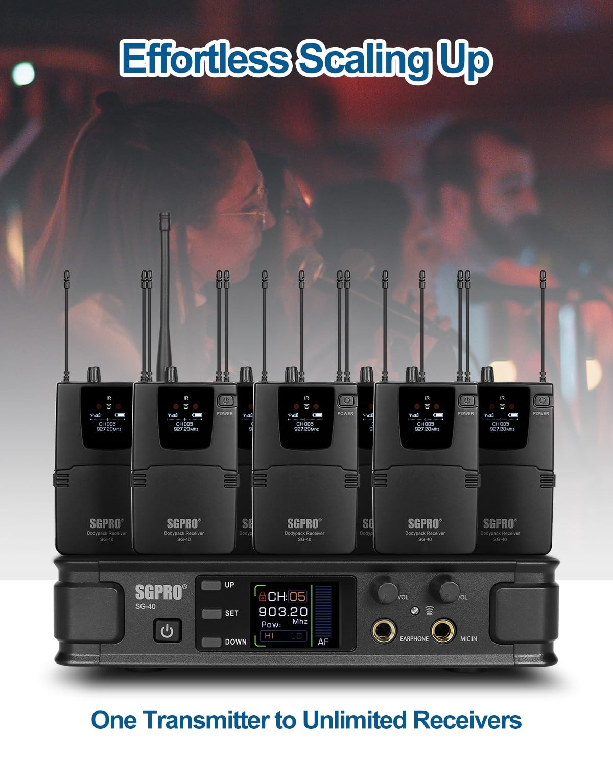 SGPRO Wireless inEar Monitor System, IEM System Mono with Metal Transmitter, …