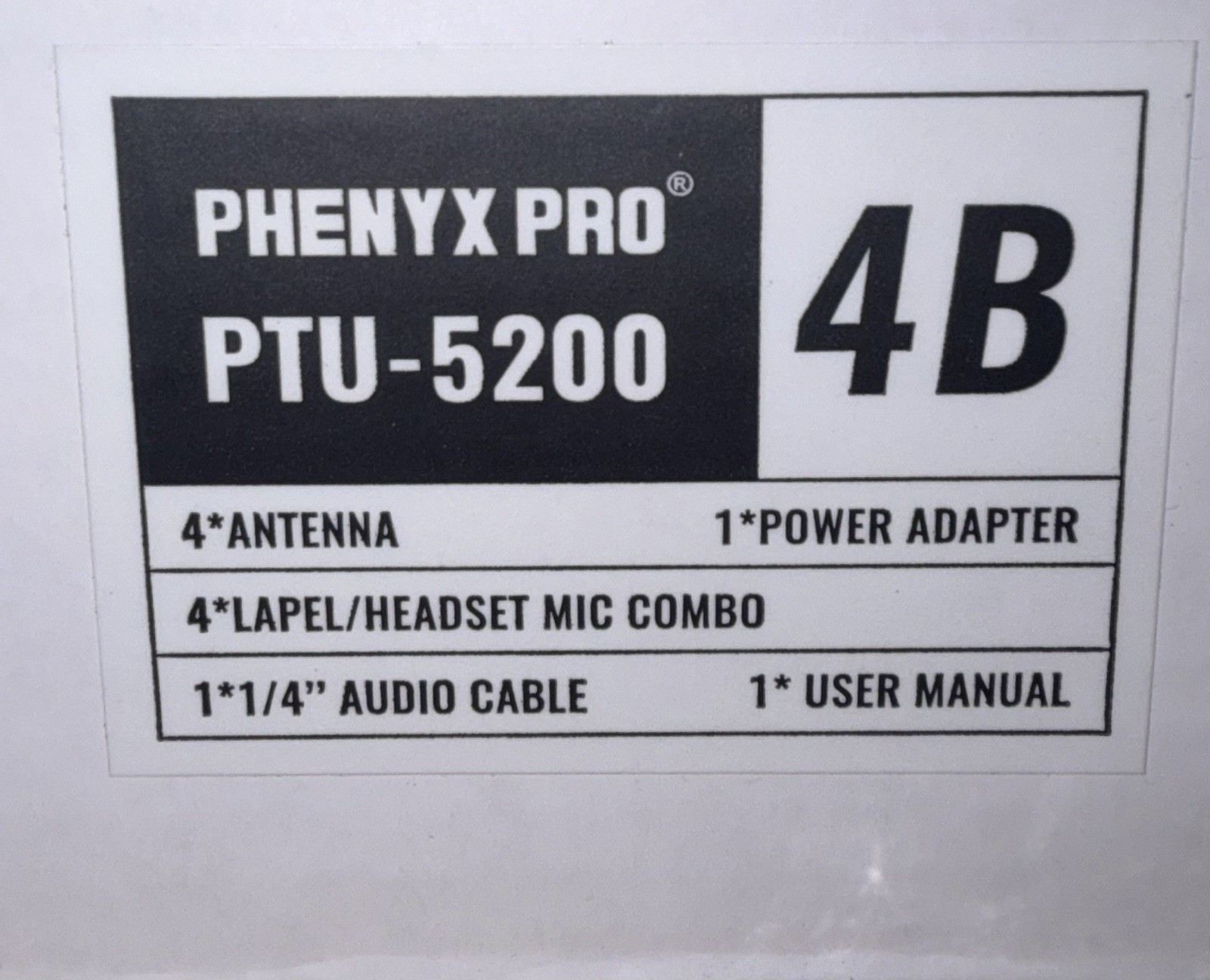 Phenyx Pro PTU-5200 4-Channel UHF Wireless Microphone System Bodypack Headset
