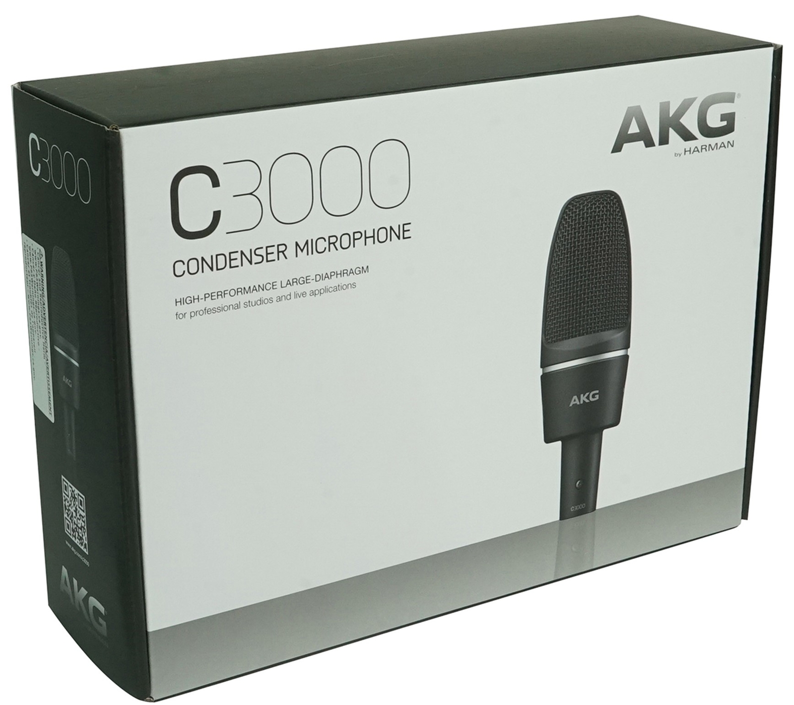 AKG C3000 Large Diaphragm Studio Recording Condenser Microphone+Pro Boom Arm