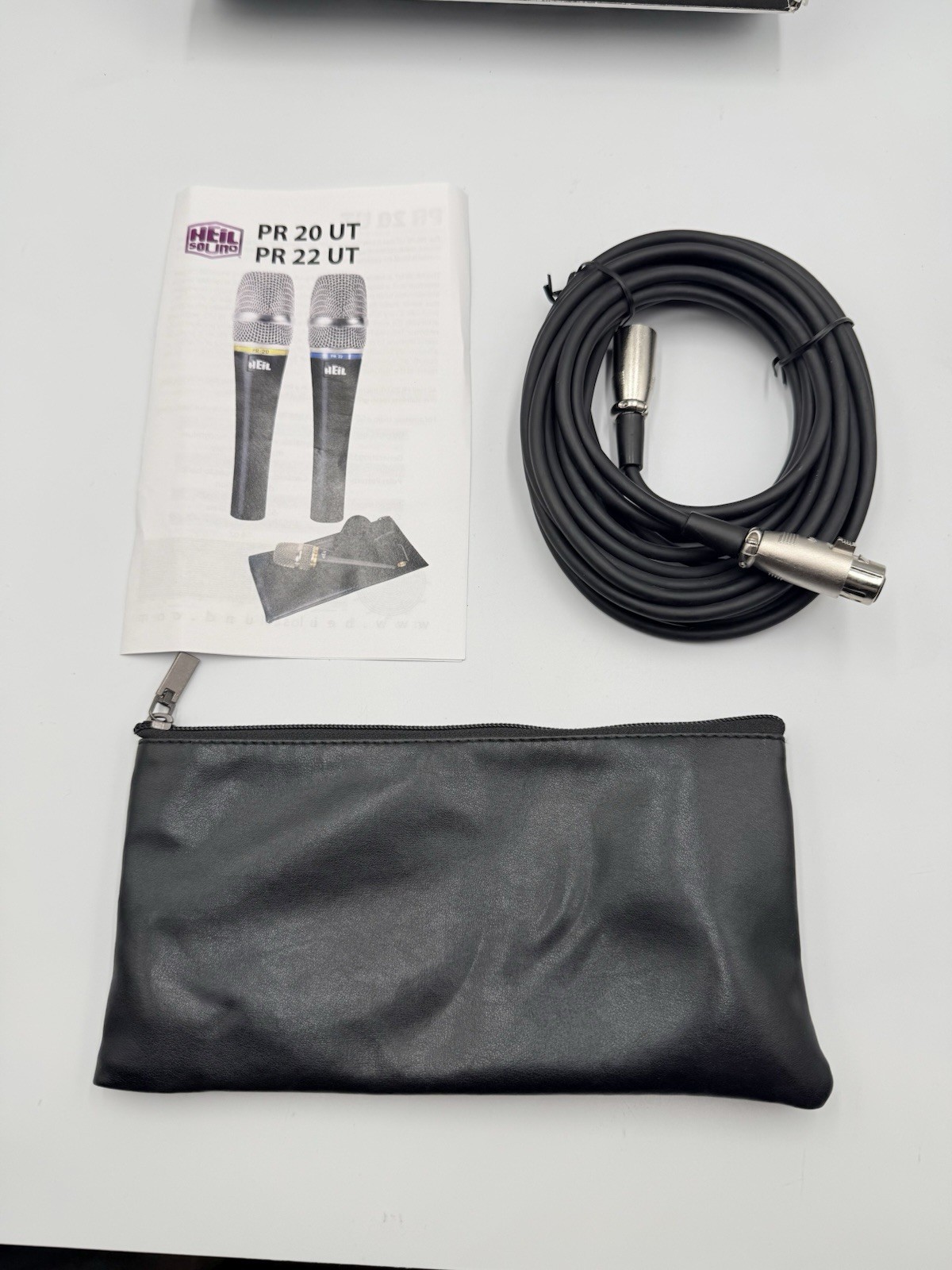 Heil PR-20 Dynamic Handheld Microphone Tested Working w/ Pouch + Box