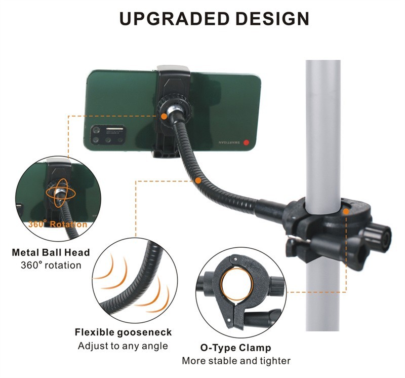 Mic Stand Phone Holder Adjustable Flexible Phone Holder for Microphone Stand