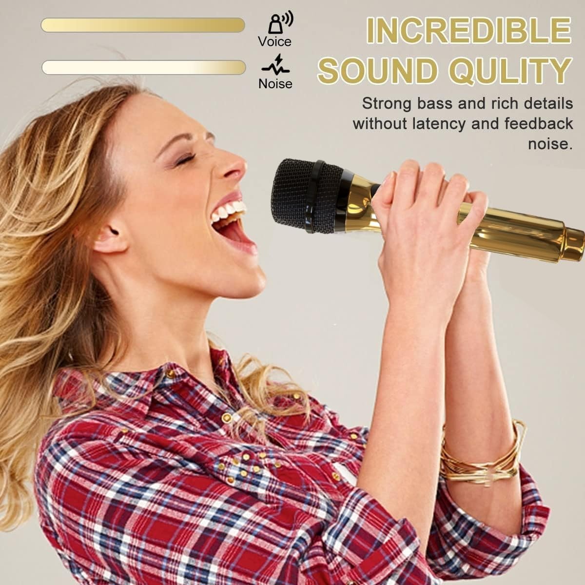 Wireless Microphone Only for Mic Input, UHF Rechargeable Handheld Multipurpos…