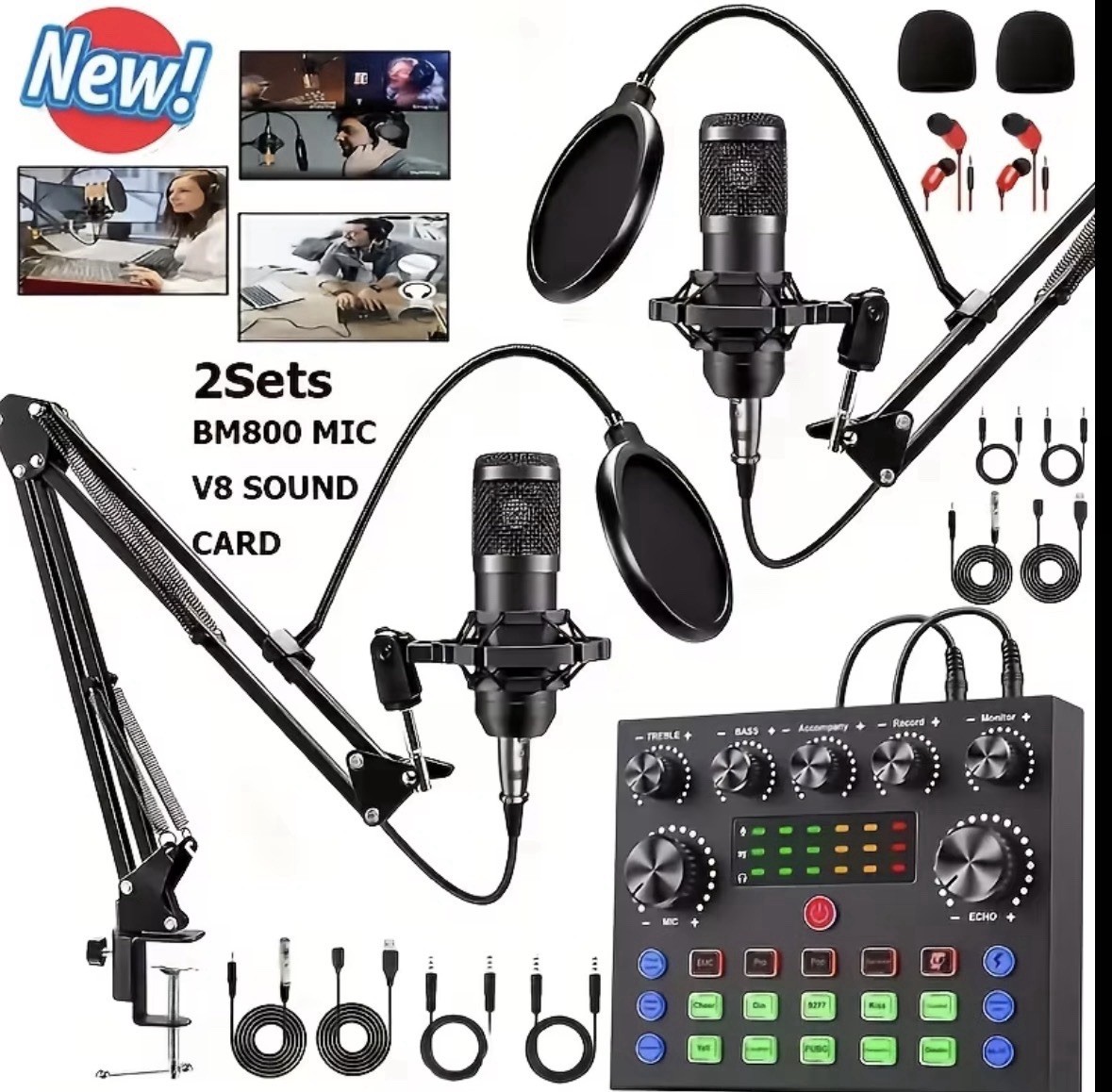 The Ultimate Podcast Kit 2set HD BM800 Microphone – for Studio-quality Recording