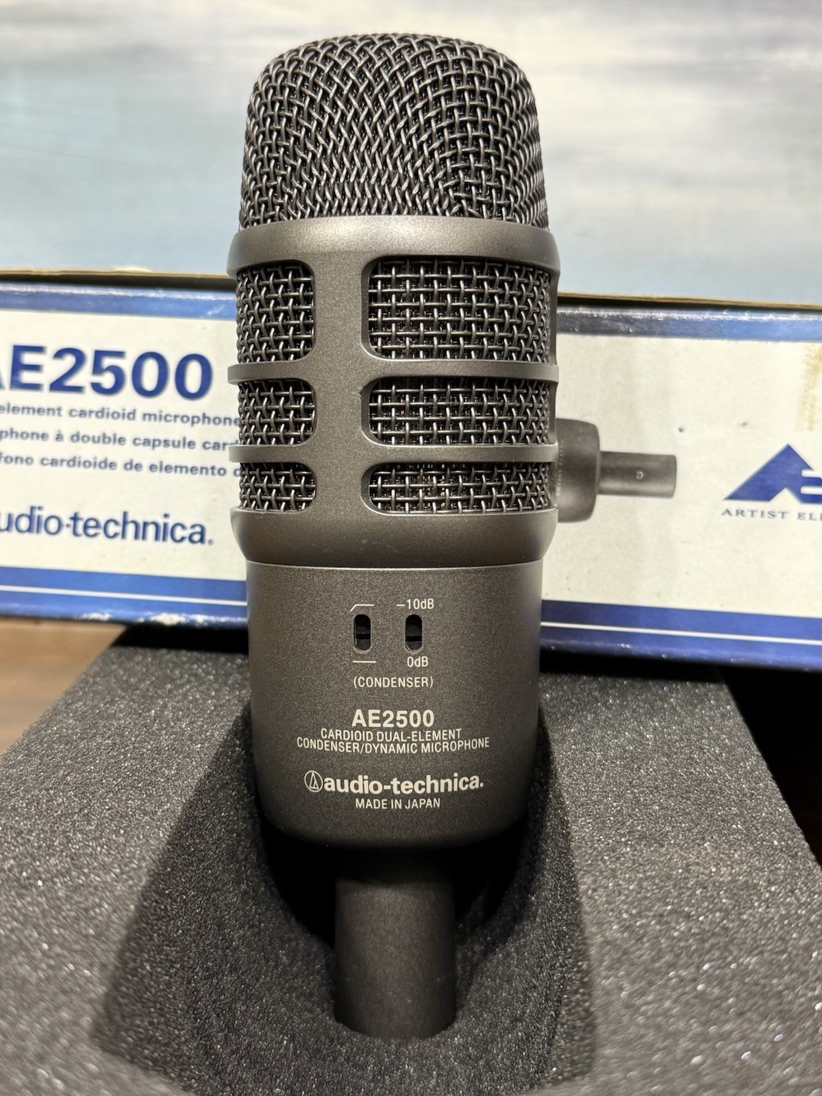 Audio-Technica AE2500 Cardioid condenser and dynamic dual-element. Bass Drum Mic
