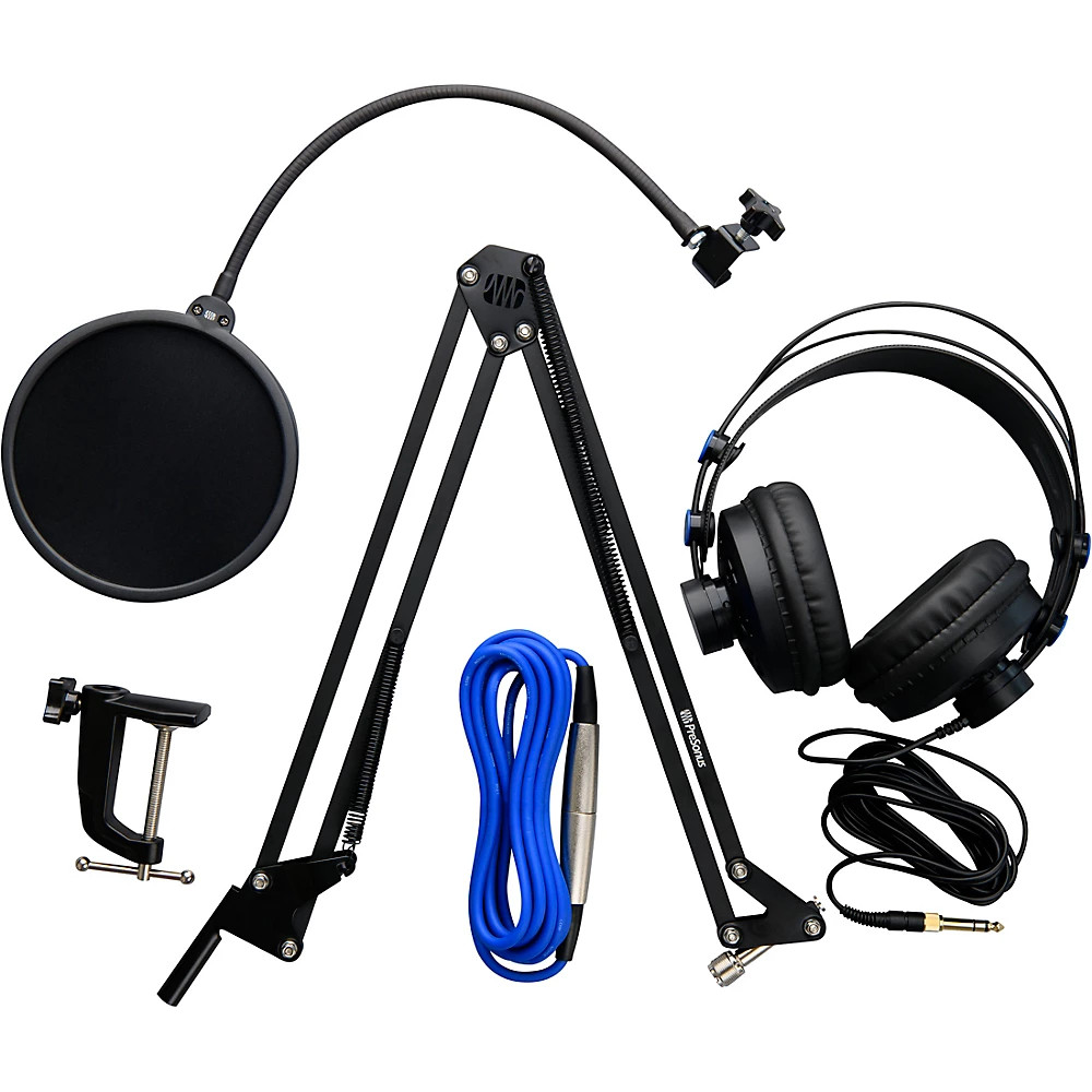 PreSonus Broadcast Accessory Pack wBoom ArmFilterHeadphones & XLR Cable