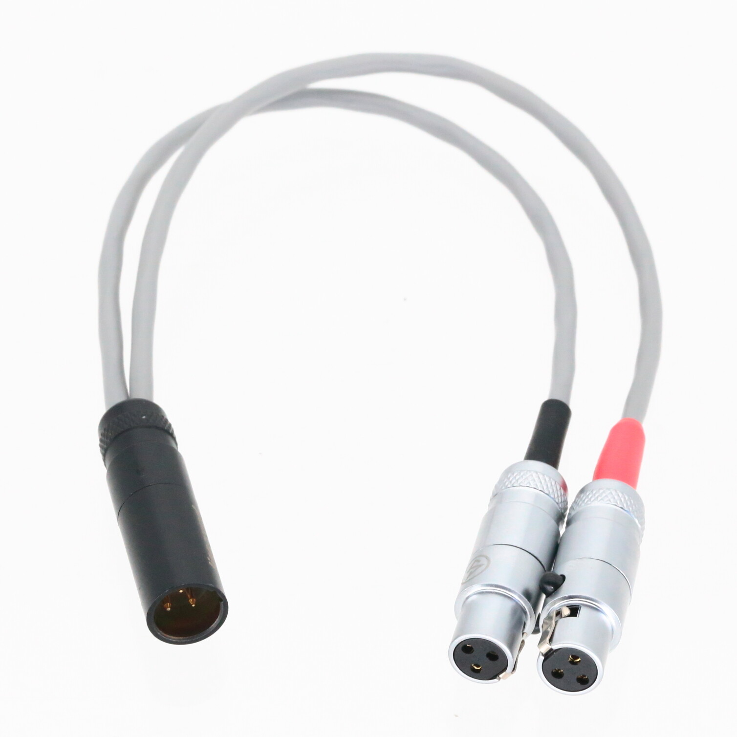 Mini-XLR 3-Pin TA3M to Dual 3Pin small-XLR TA3F 8″ L2B2AT 1M2F Balanced Cable