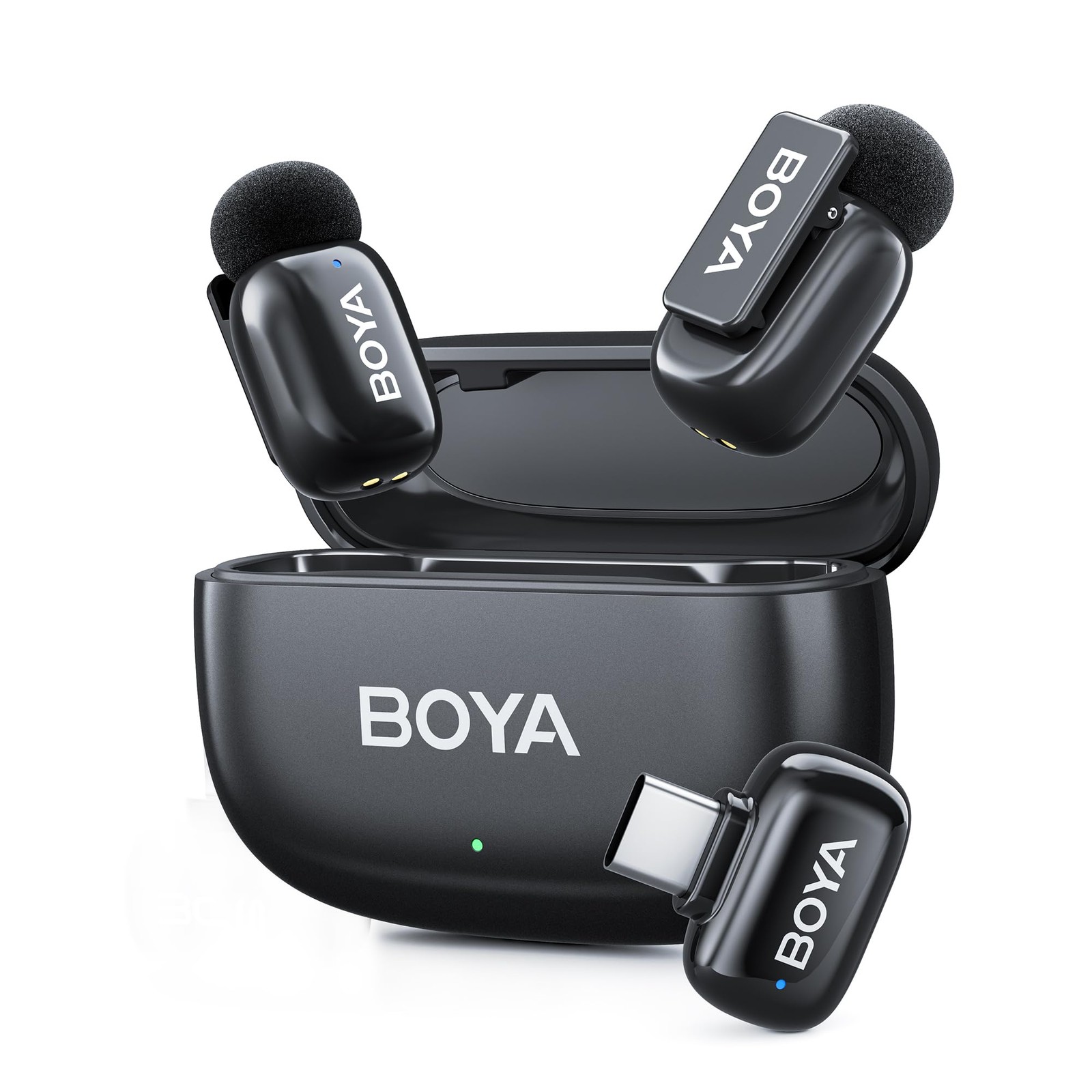 BOYA Mini 2 Wireless Lavalier Microphone with AI Noise Cancellation, App Cont…