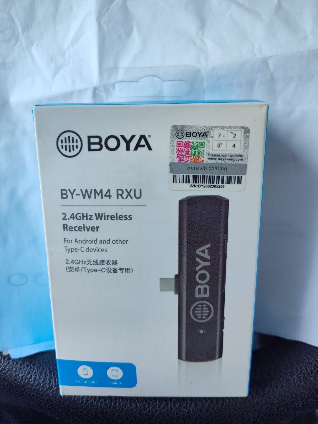 BOYA BY-WM4 PRO 2.4G Wireless Microphone Transmitter Receiver USB-C Receiver NIB