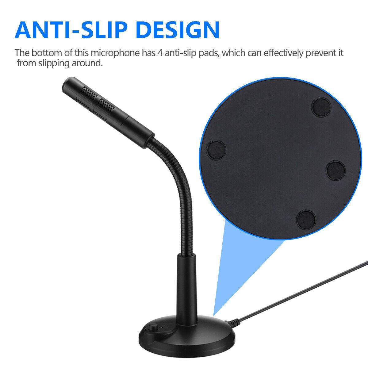 USB Mini Condenser Microphone with Stand Desktop Laptop PC Recording Mic