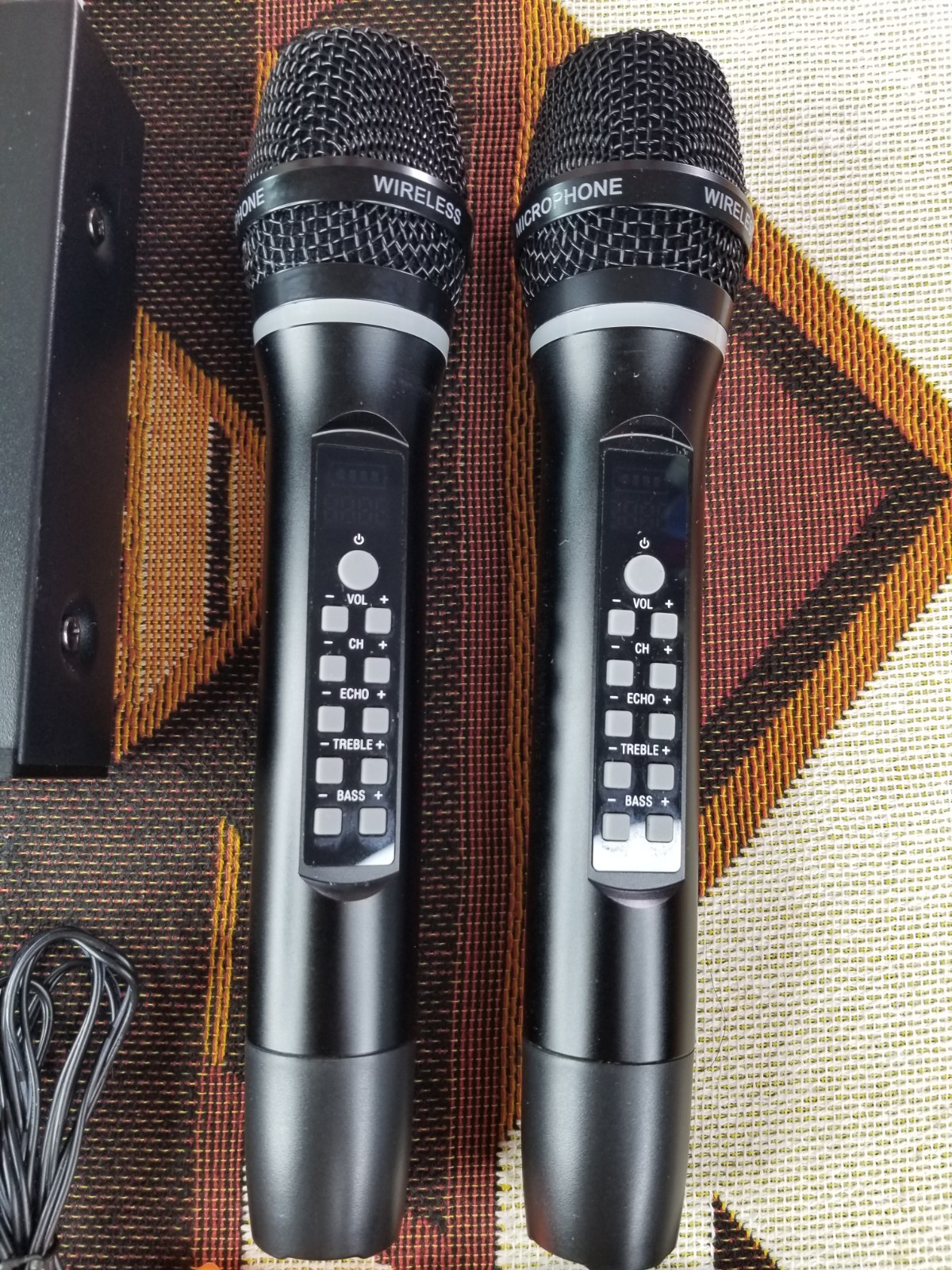 XTUGA 2 Channel Wireless Handheld Dynamic Podcast Microphone Receiver Set KTV