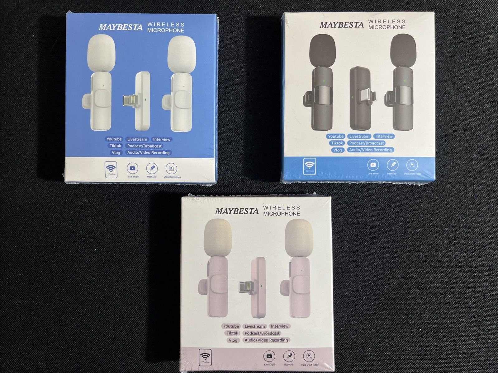 (BUNDLE) MAYBESTA Professional Wireless Lavalier ,iPhone, iPad ,Android.