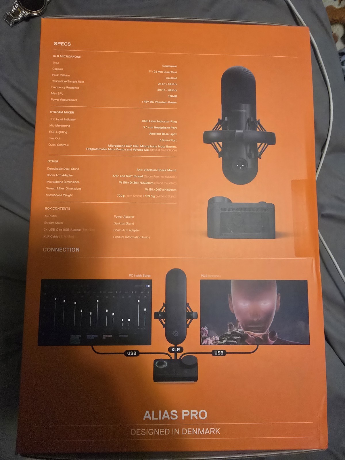 SteelSeries Alias Pro Condenser Mic Kit XLR/USB Cardioid Mute, Black