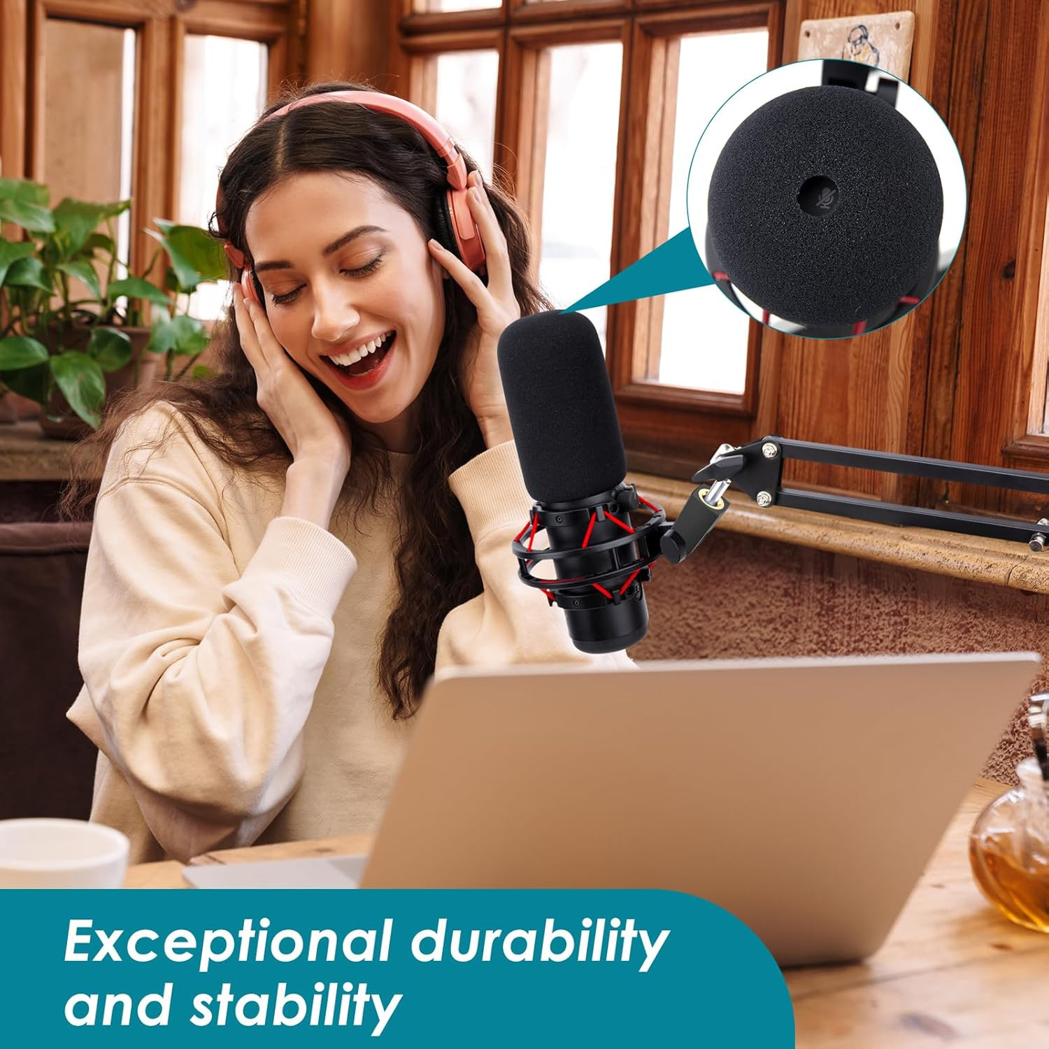 Hyperx Quadcast Mount Adapter with Microphone Covers Foam, Compatible with for H
