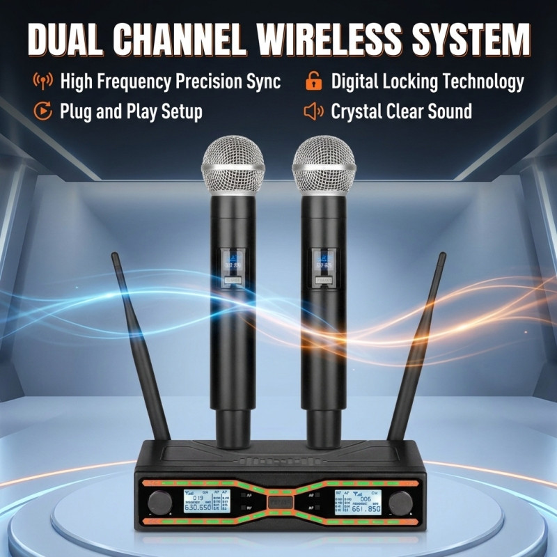 Dual wireless handheld microphones – plug and play, clear and without delay