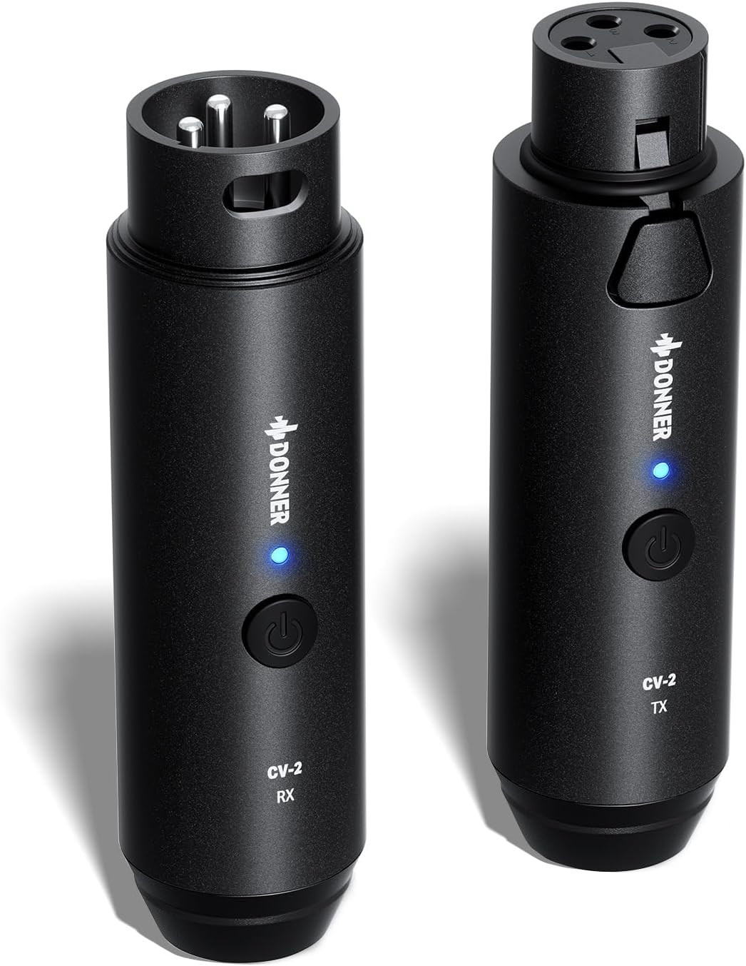 Donner Wireless XLR Microphone Transmitter Receiver, 2.4Ghz Plug-On Wireless Mic