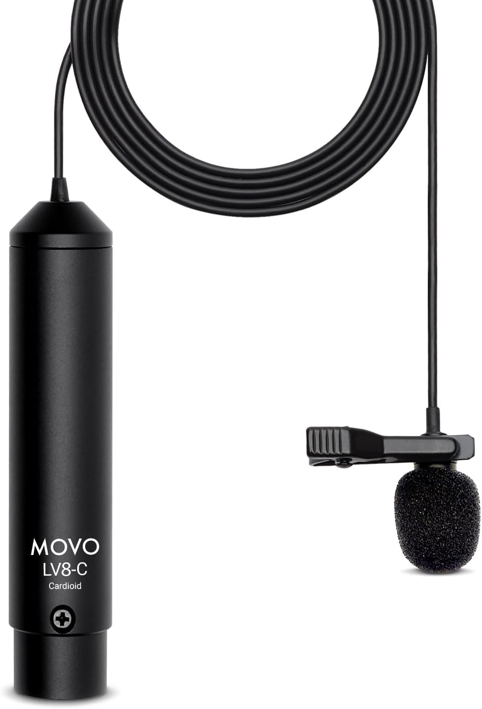 LV8-C Broadcast-Quality XLR Lavalier Cardioid Condenser Wired Microphone with 12