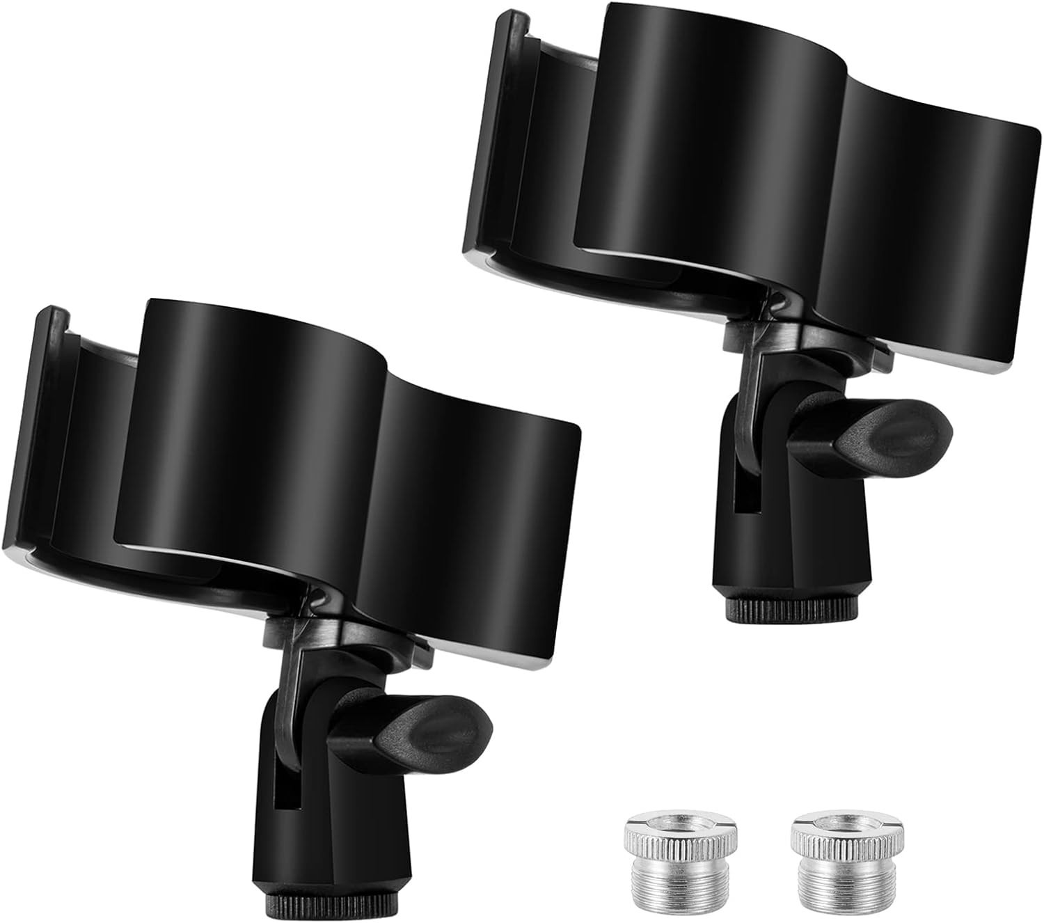 2pcs Adjustable Microphone Clips for Condenser & Wireless Mics – Durable Design