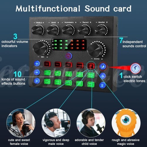 Podcast Equipment Bundle For 2 Studio Recording Kit Music Mixer Headphones BM800