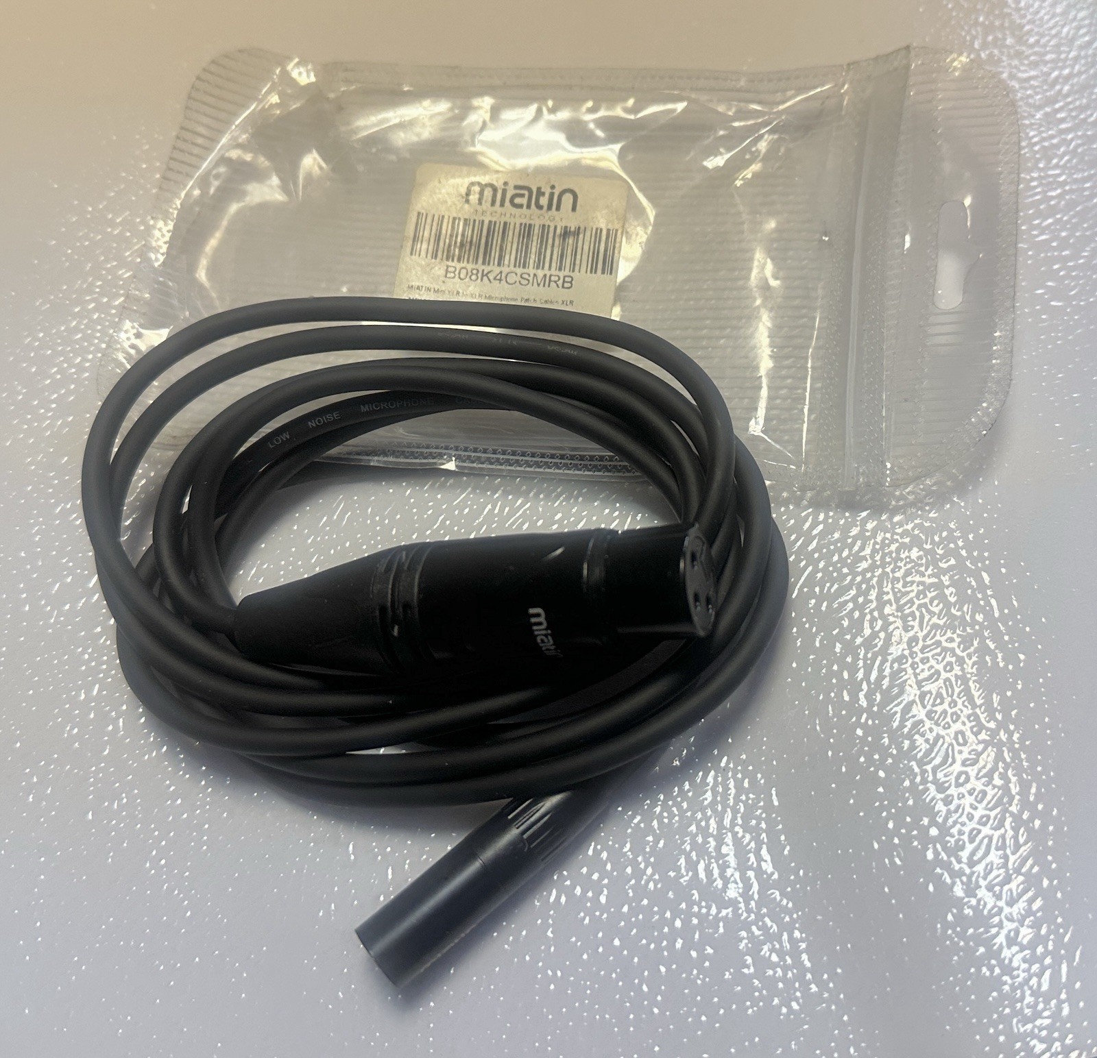 Miatin 3 pin female XLR to mini male XLR male Black, new, unused.